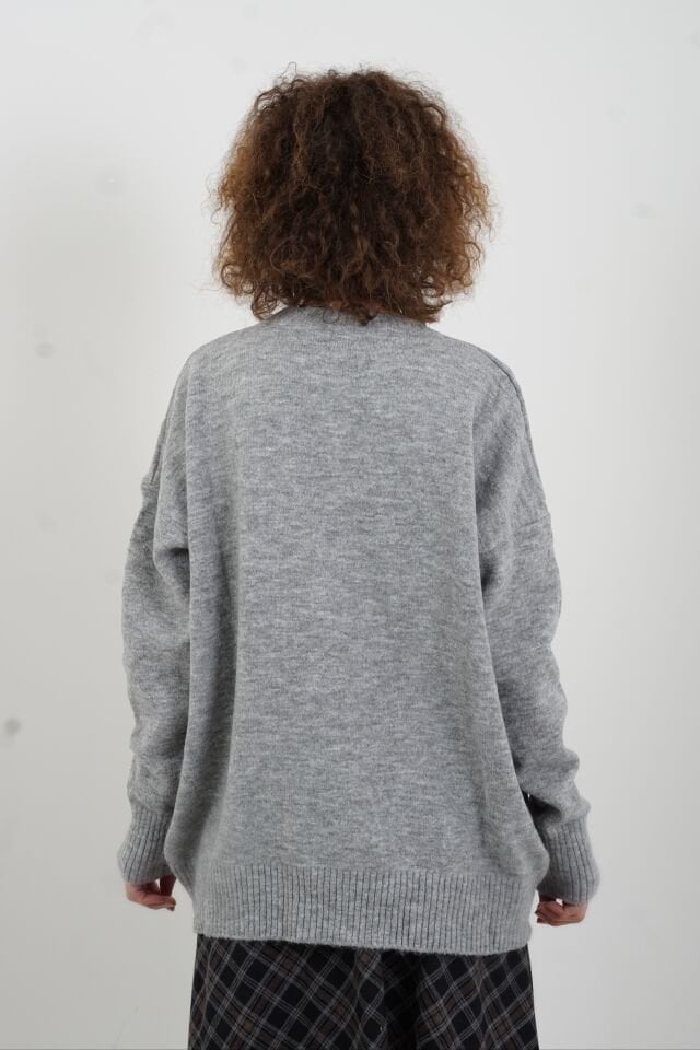 Gri Melanj Best Bisiklet Yaka Kazak