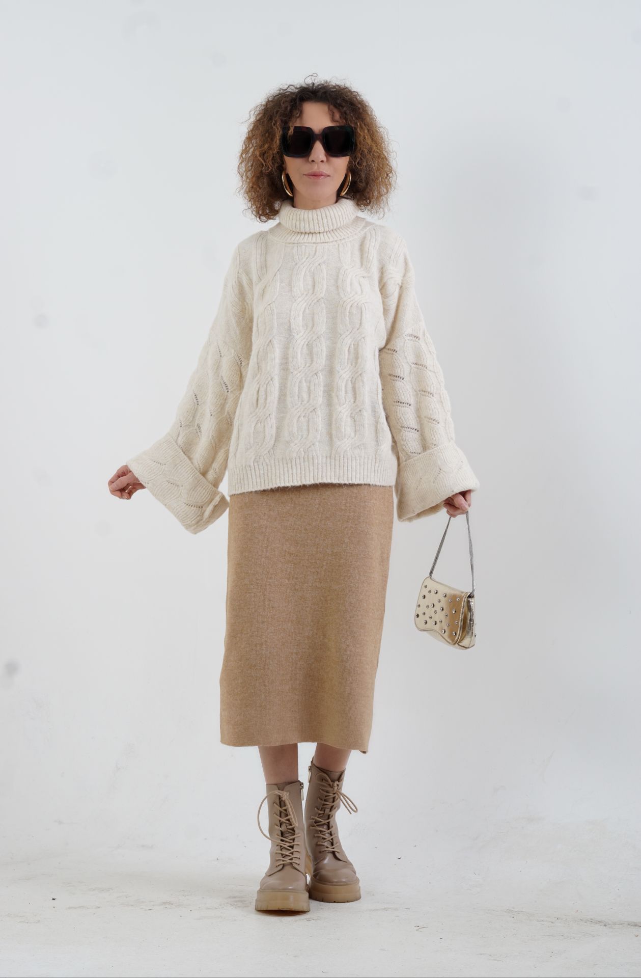 Camel Yumoş Kalem Etek