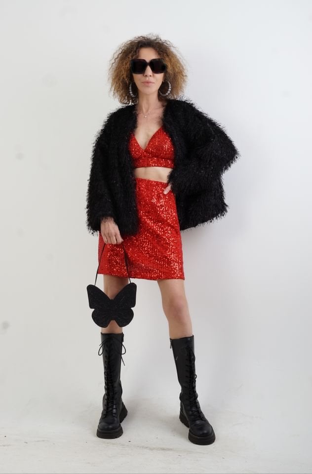 Siyah Saçaklı Ceket