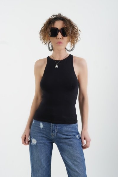 Halter Yaka Atlet SİYAH - L