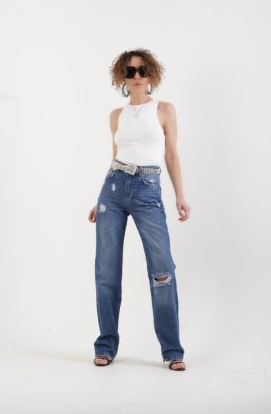 Halter Yaka Atlet BEYAZ - M