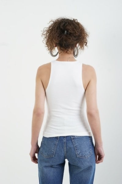 Halter Yaka Atlet BEYAZ - S