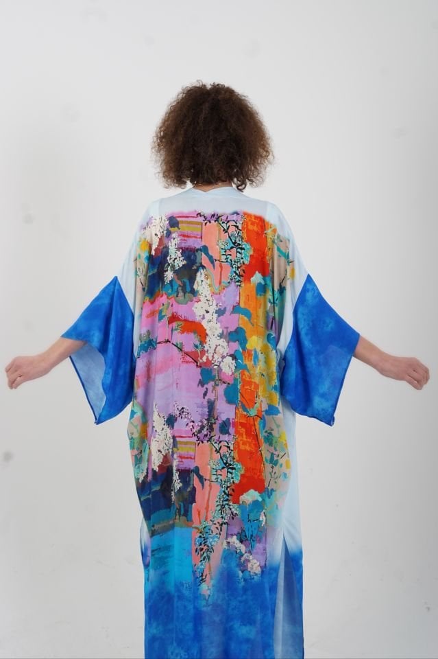 Saks Faralya Desenli Kimono