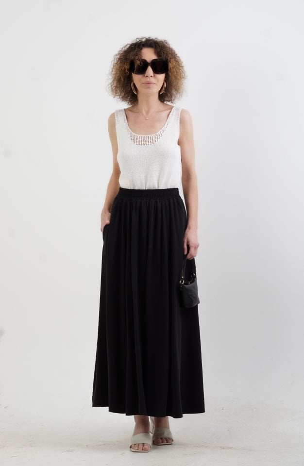 Siyah Tensel Uzun Etek