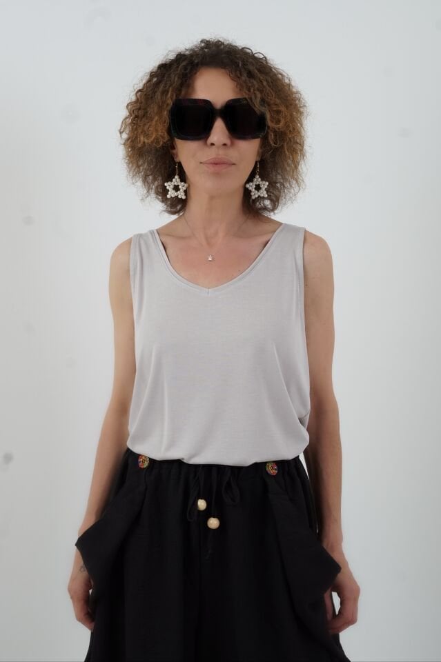 Taş V Yaka Modal Atlet