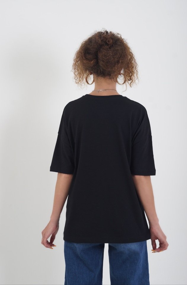 Siyah O Yaka Basic Tshirt