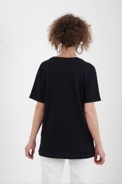 Siyah Taç Baskılı Tshirt