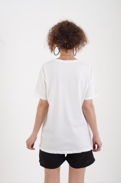 Ekru Taç Baskılı Tshirt