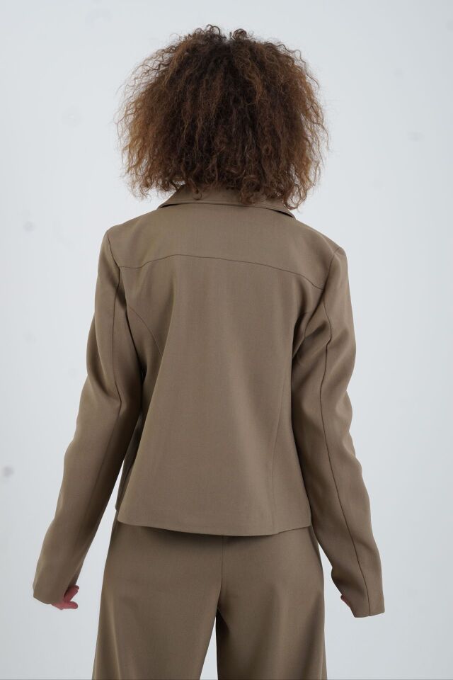 Haki Fermuarlı Ceket