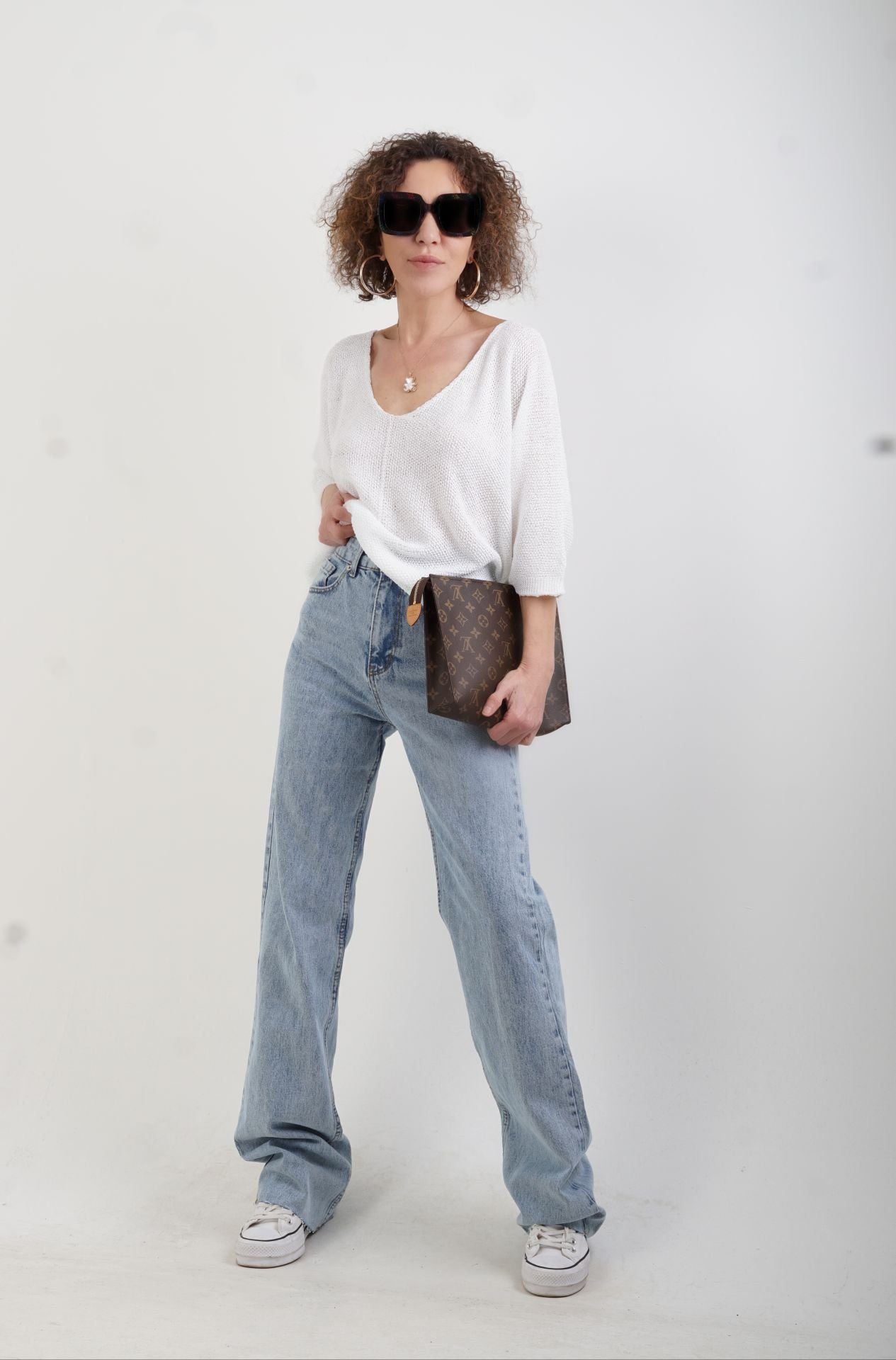 Buz Mavi Straight Fit Jean Pantolon