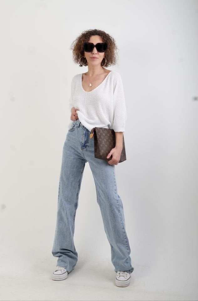 Buz Mavi Straight Fit Jean Pantolon