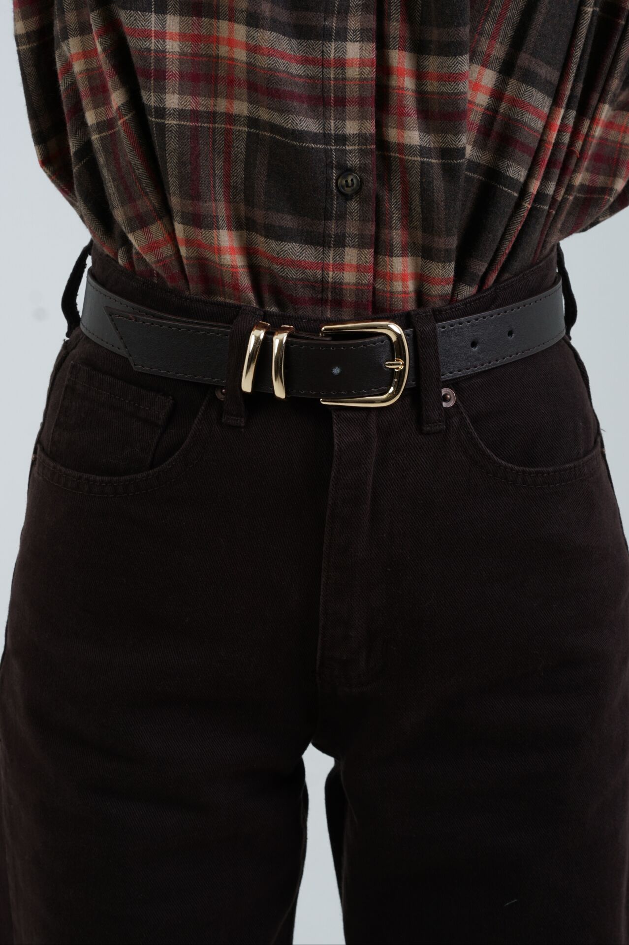 Kahve Gold Tokalı Kemer