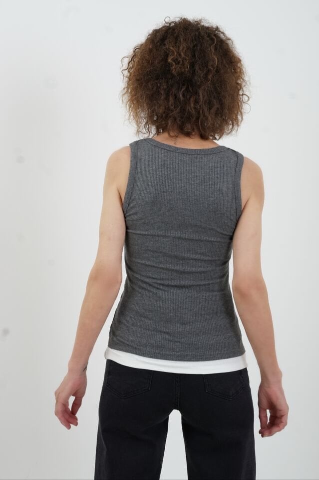 Antrasit Önü Çift Kat Atlet