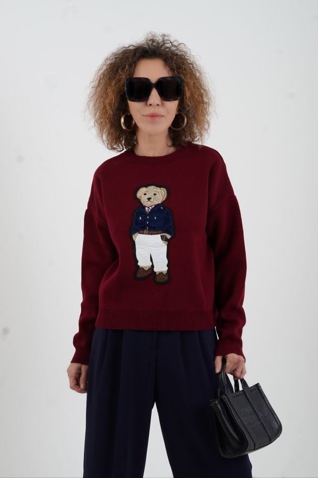 Bordo Teddy Aplike Kazak