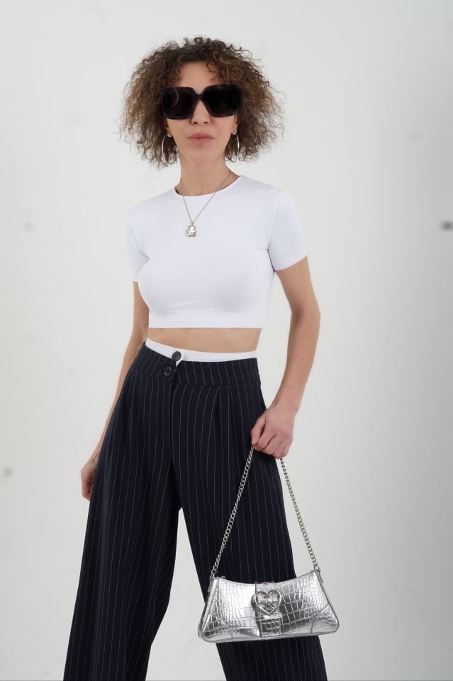 Beyaz Poly Croptop