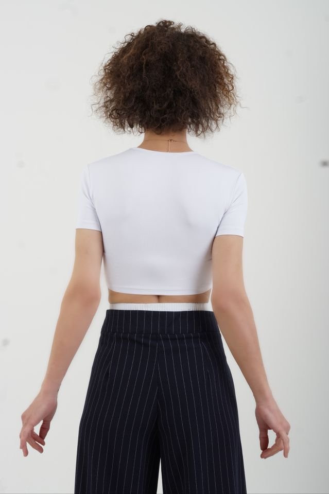 Beyaz Poly Croptop
