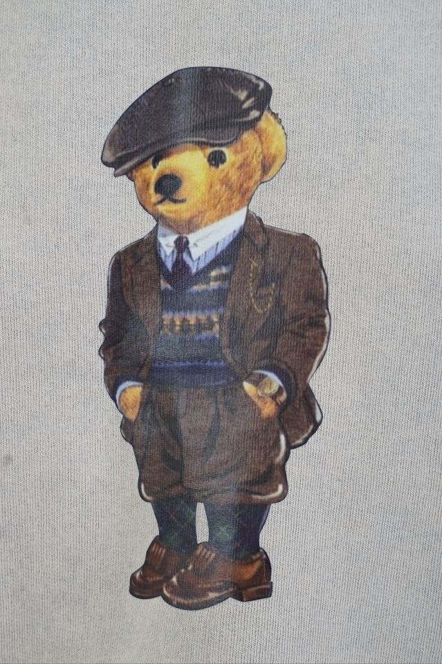 Bej Teddy Baskılı Soluk Efekt Sweatshirt