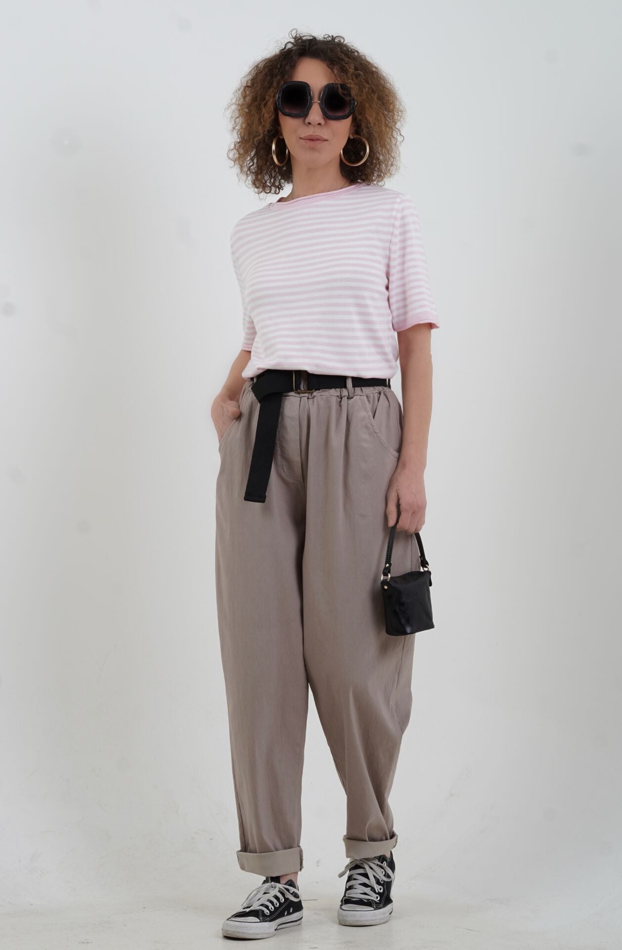 Taş Kemerli Likralı Pantolon