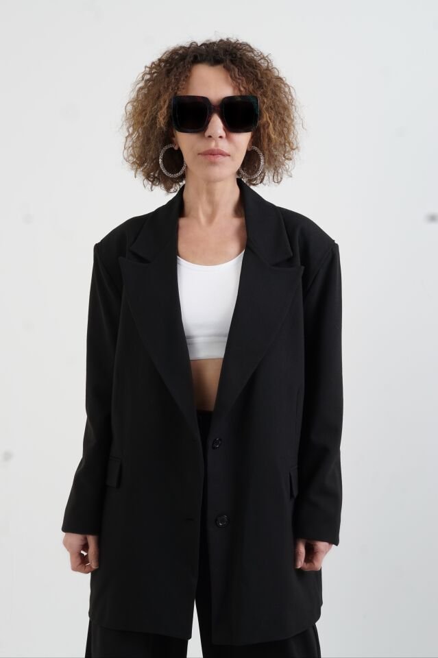 Siyah Fiona Oversize Ceket
