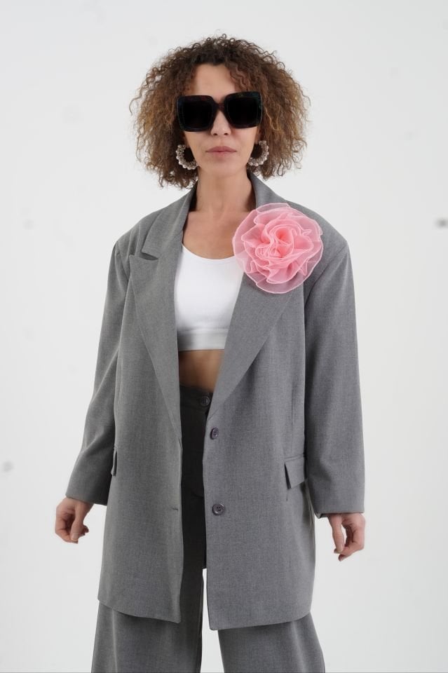 Gri Fiona Oversize Ceket