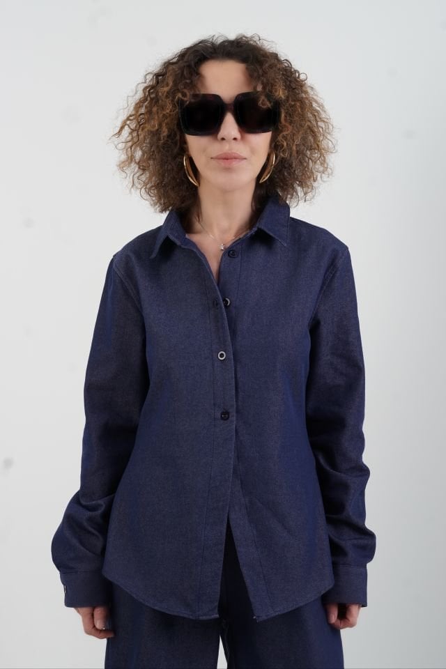 Lacivert Denim Gömlek Pantolon Takım