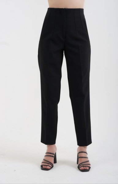 Önü Flatolu Pantolon SİYAH - S