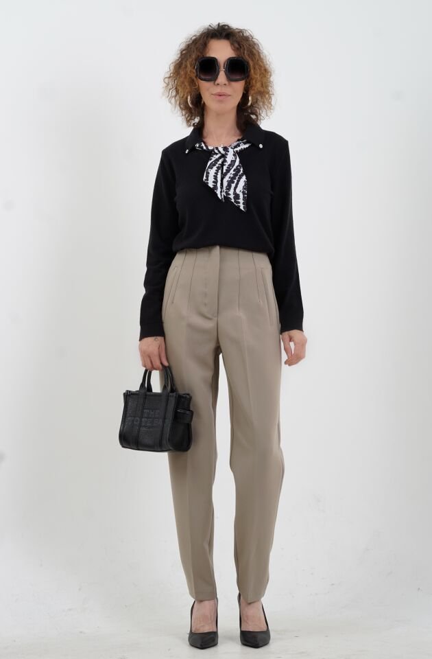 Önü Flatolu Pantolon BEJ - M