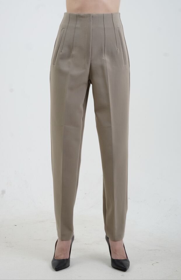 Önü Flatolu Pantolon BEJ - M