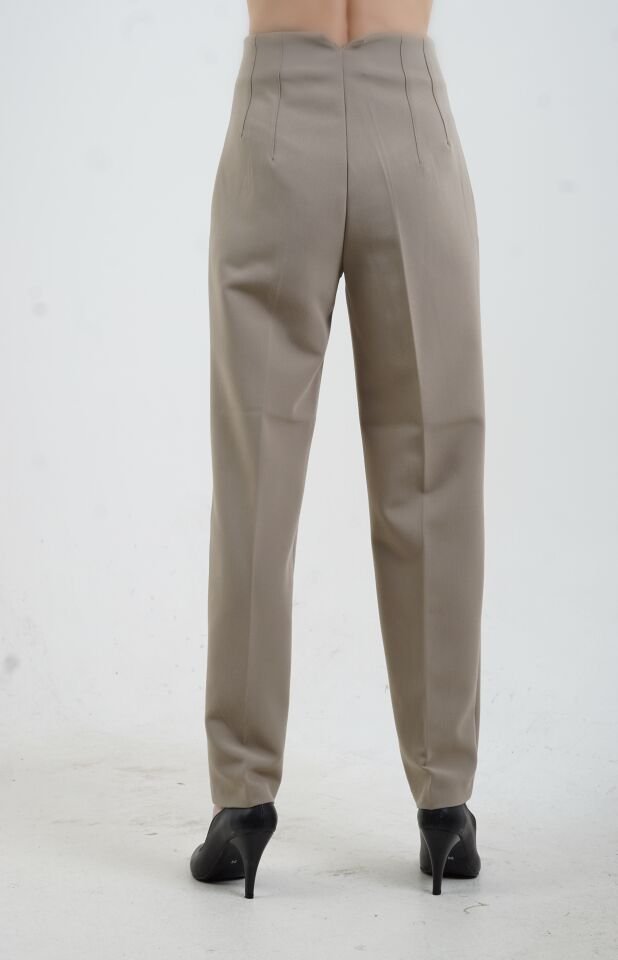 Önü Flatolu Pantolon BEJ - S