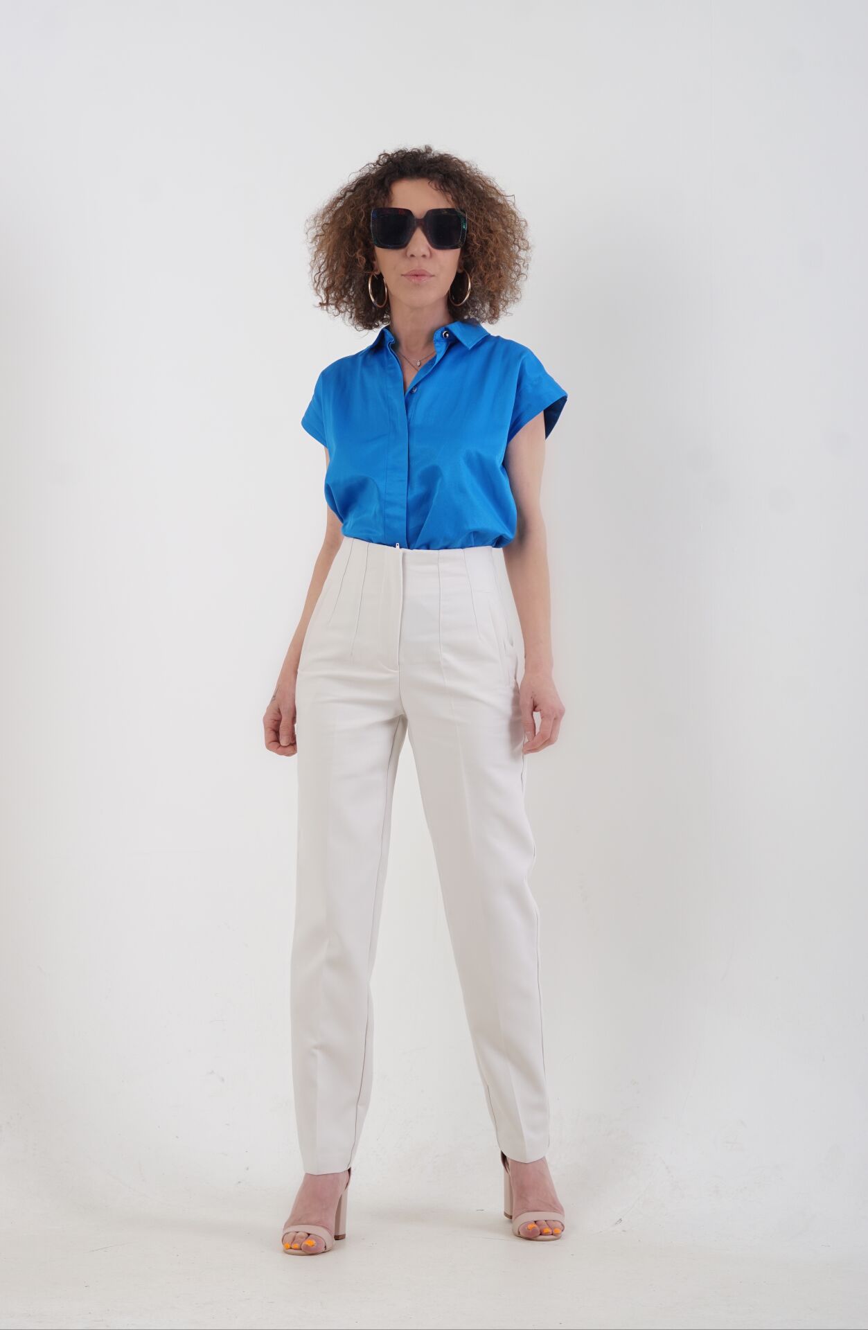 Önü Flatolu Pantolon TAŞ - M