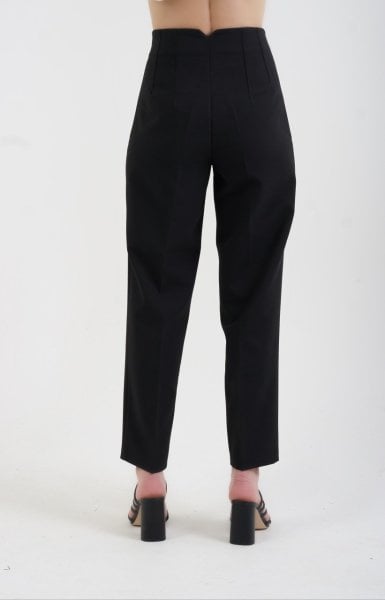 Önü Flatolu Pantolon SİYAH - XL