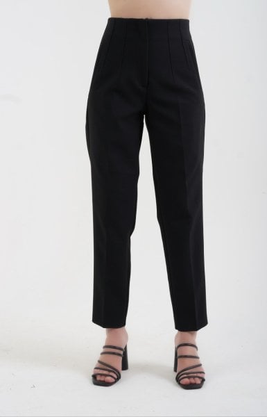 Önü Flatolu Pantolon SİYAH - XL