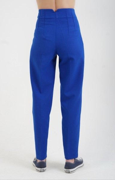 Önü Flatolu Pantolon SAKS MAVİ - XL