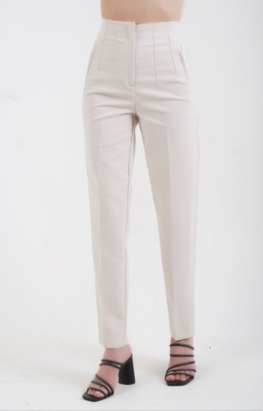 Önü Flatolu Pantolon AÇIK BEJ - XL