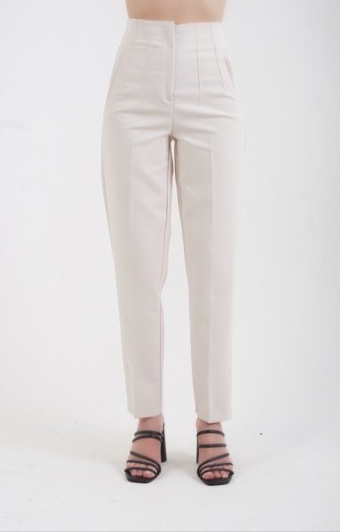 Önü Flatolu Pantolon AÇIK BEJ - XL