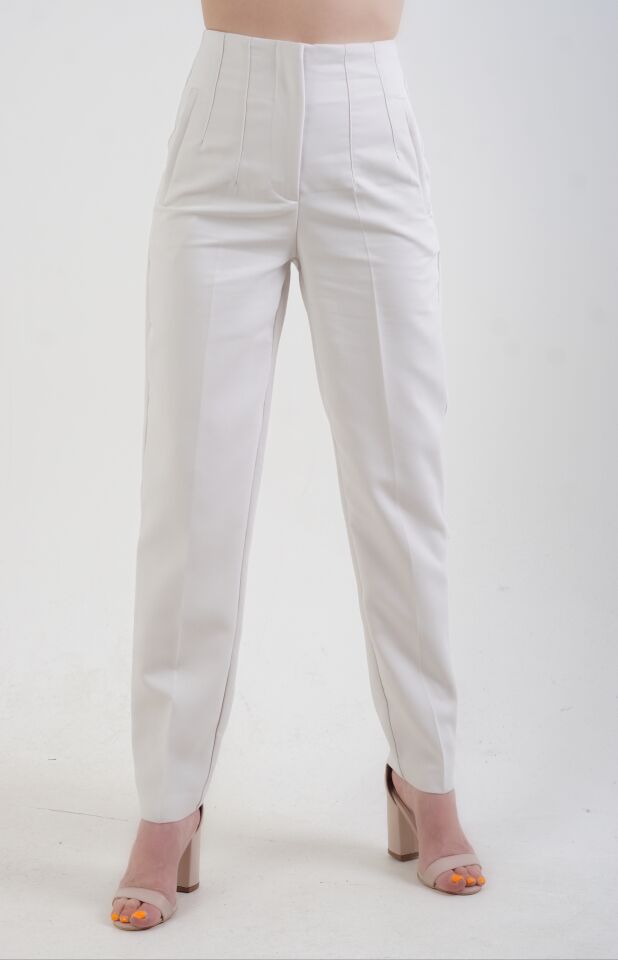 Önü Flatolu Pantolon TAŞ - XL