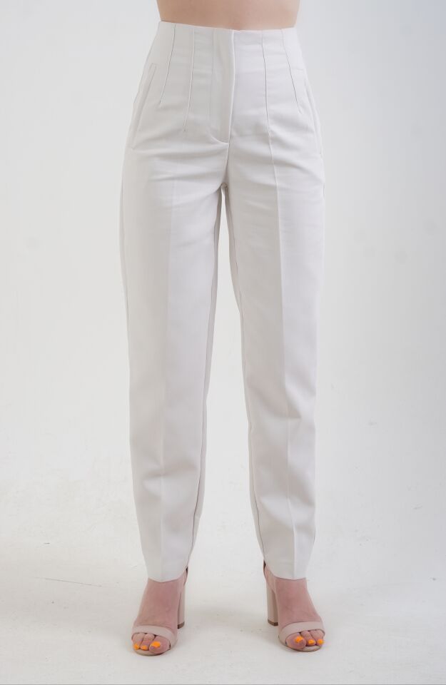 Önü Flatolu Pantolon TAŞ - XL