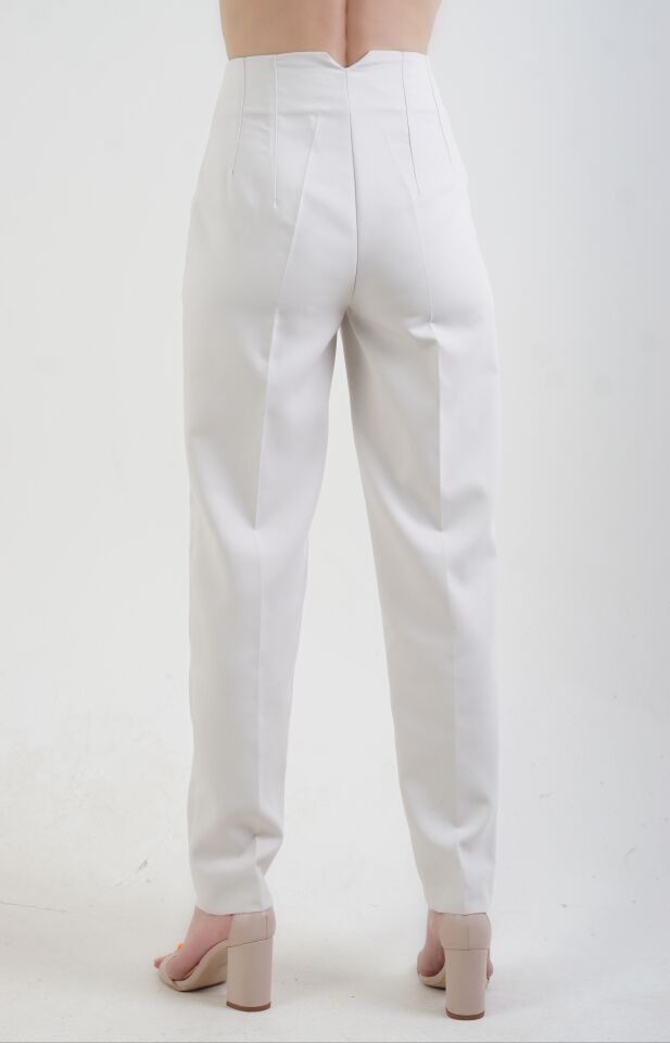 Önü Flatolu Pantolon TAŞ - XL