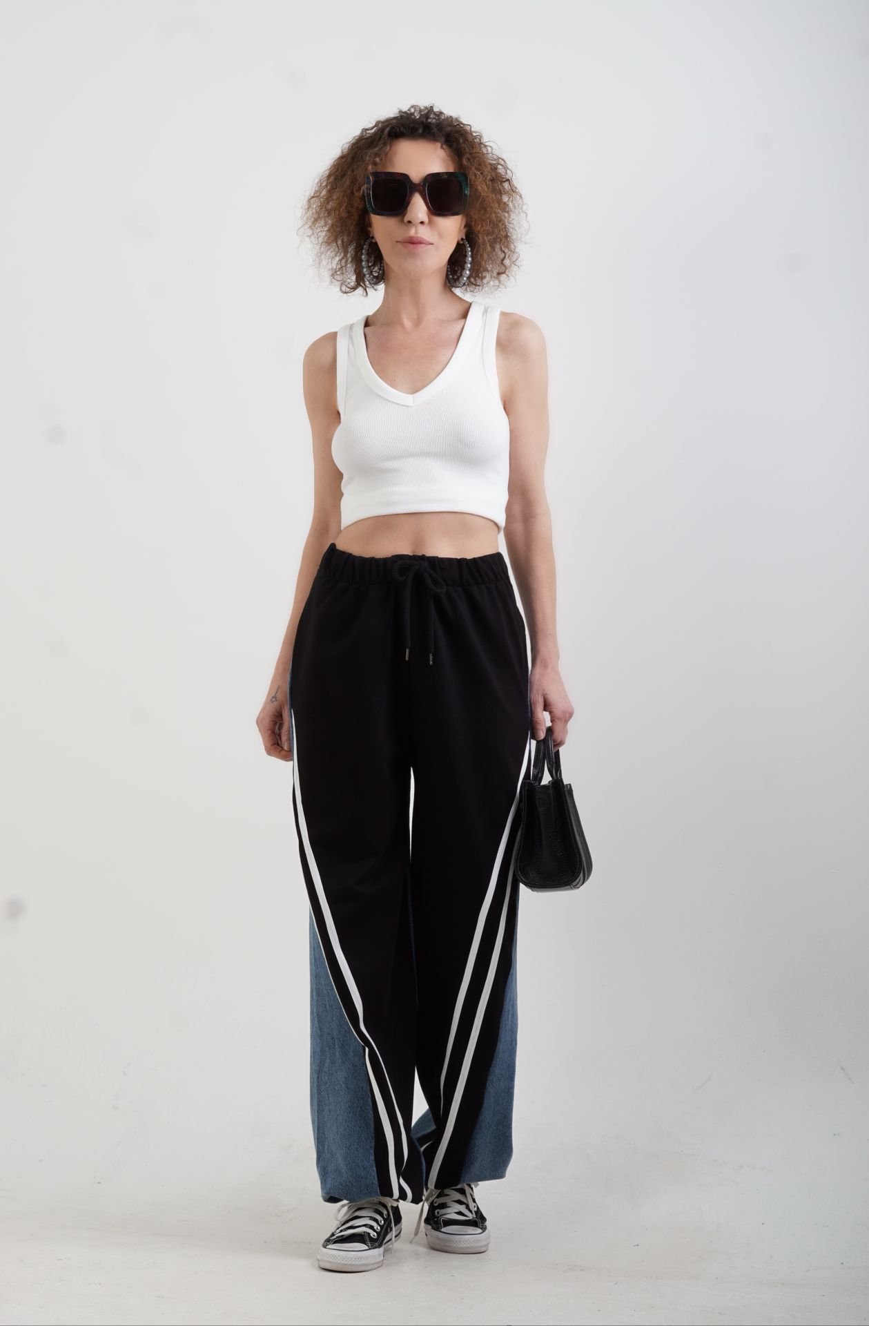 Mavi Siyah İki Renkli Jean Pantolon