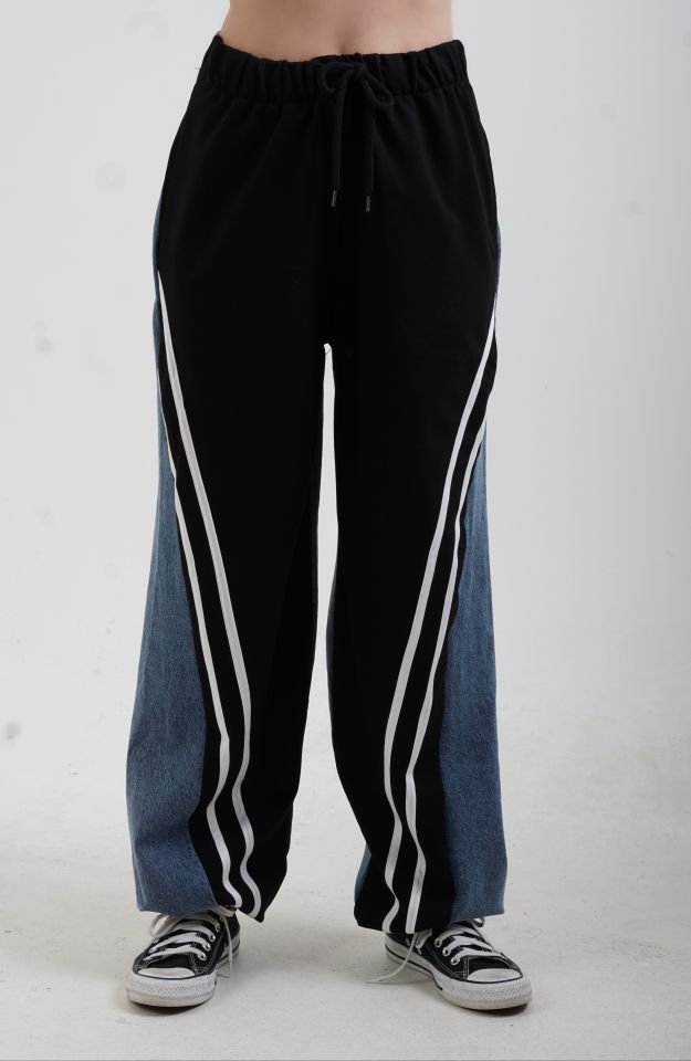 Mavi Siyah İki Renkli Jean Pantolon